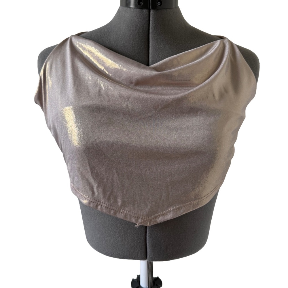 Windsor Elegant Metallic Tie-back Halter Top